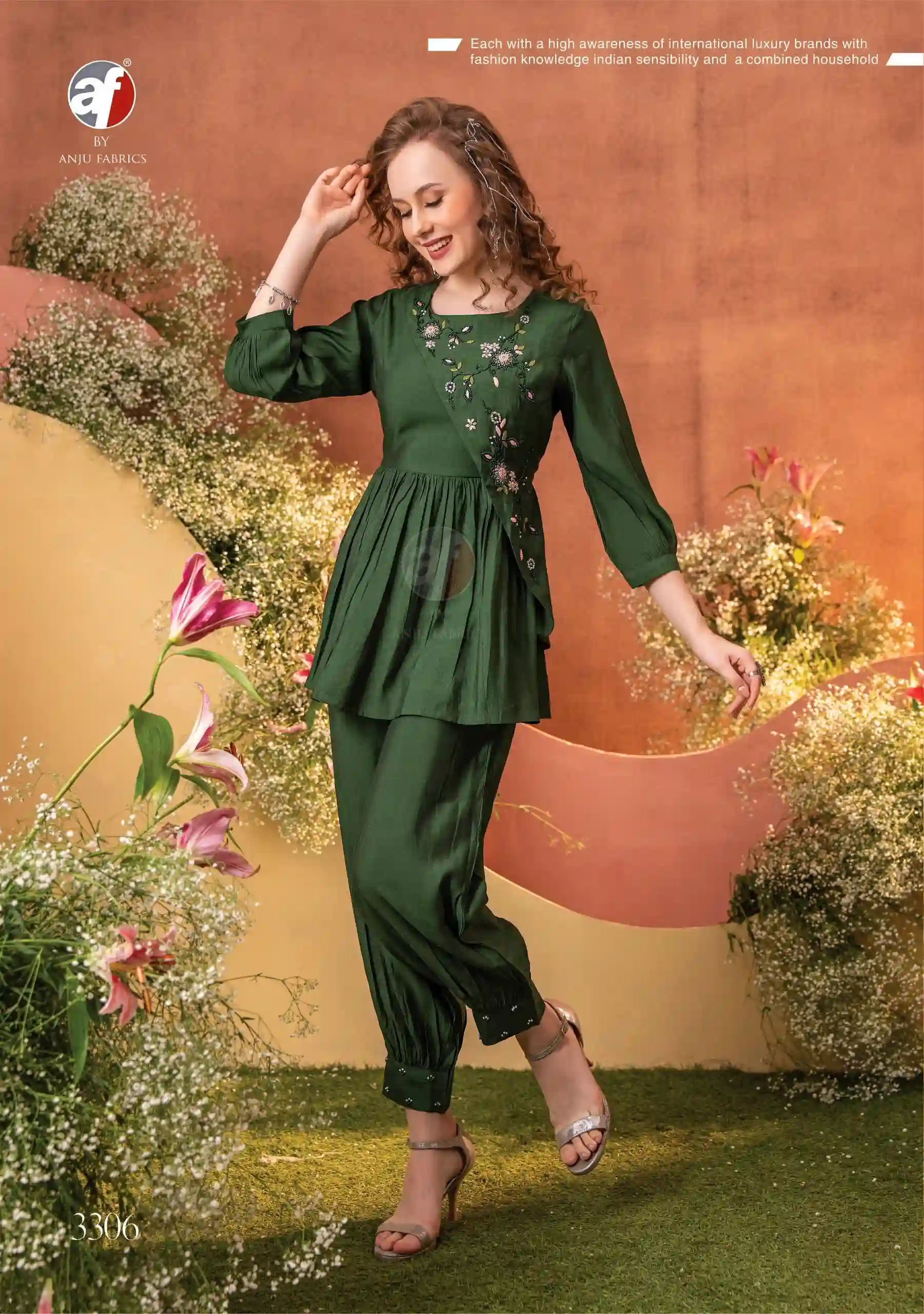 Anju Fabrics Fusion Vol 4 Viscos Wholesale Designer Kurti with Pant Catalog — Wholesale Kurtis, Anju fabric wholesale from Surat — view 2